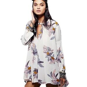Free People Electric Orchid Print Swing Tunic - Large, light pink